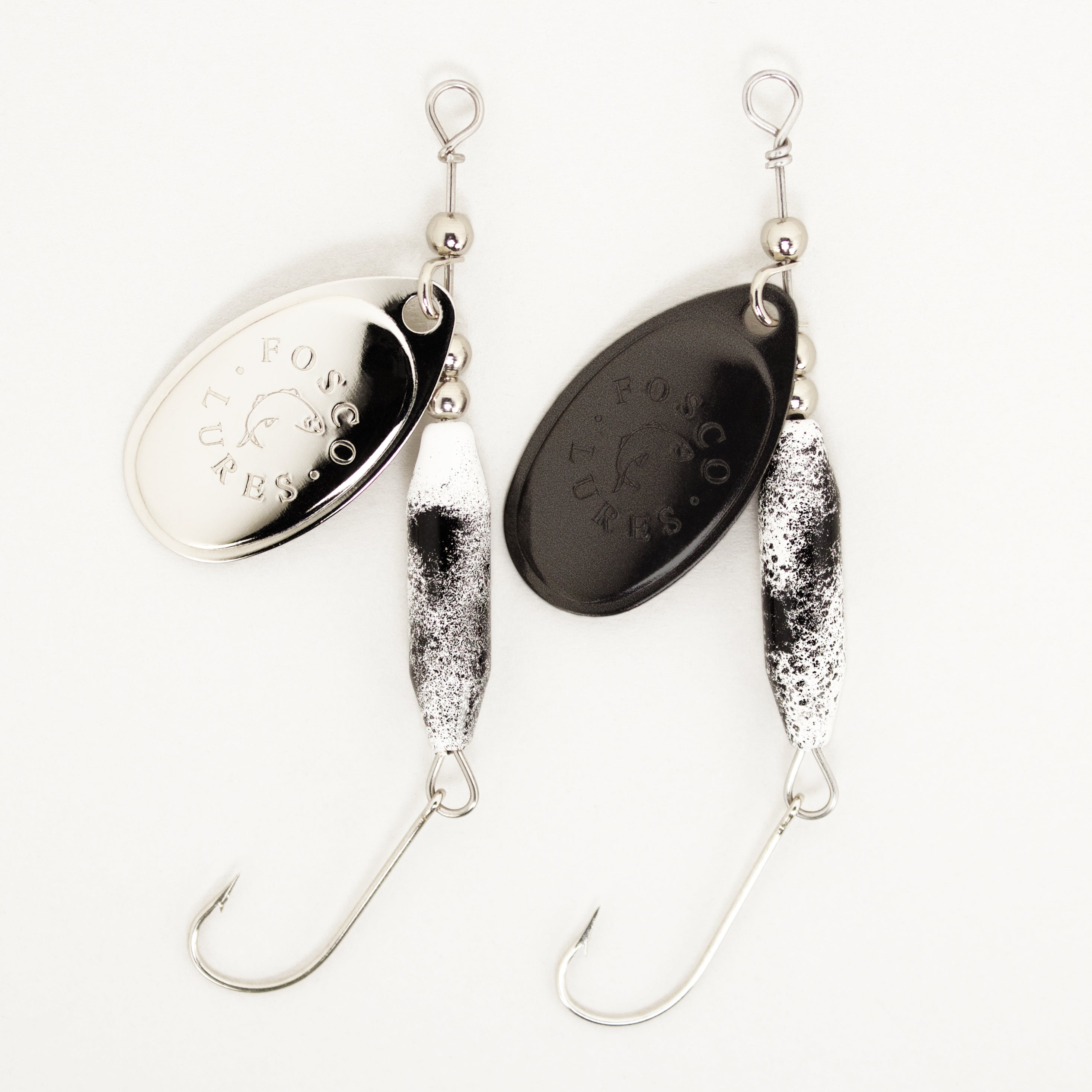 Fosco Handmade Fishing Lures • Black Molly Spinner • Single Hook