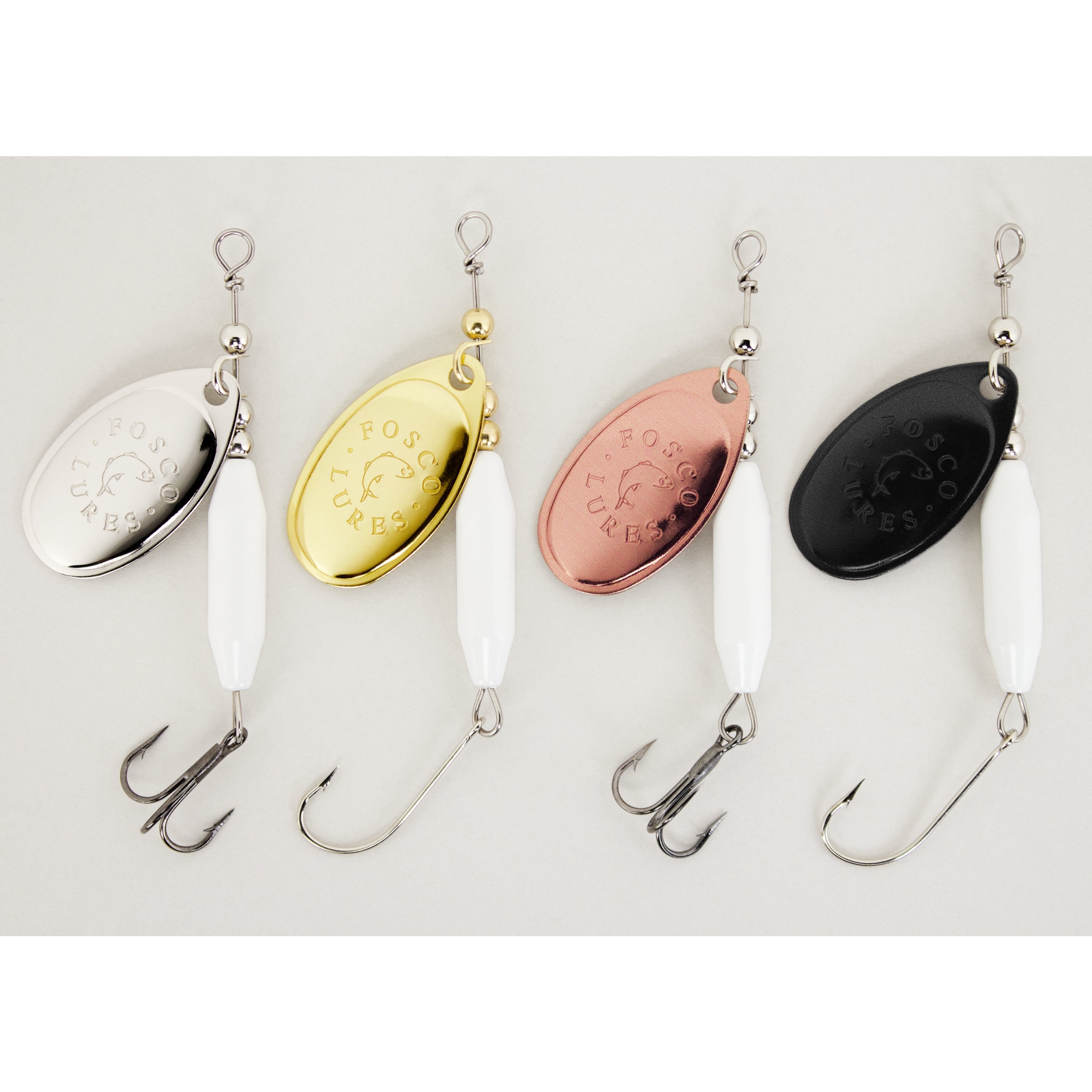 Fosco Handmade Fishing Lures • White Inline Spinner • Made By hand In Canada