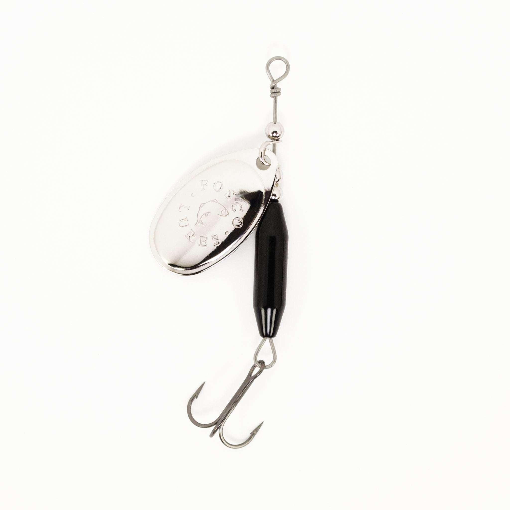 fish lure black and white Fosco Handmade Fishing Lures • Black Inline Spinner • Made In Canada – Fosco Fishing Lures