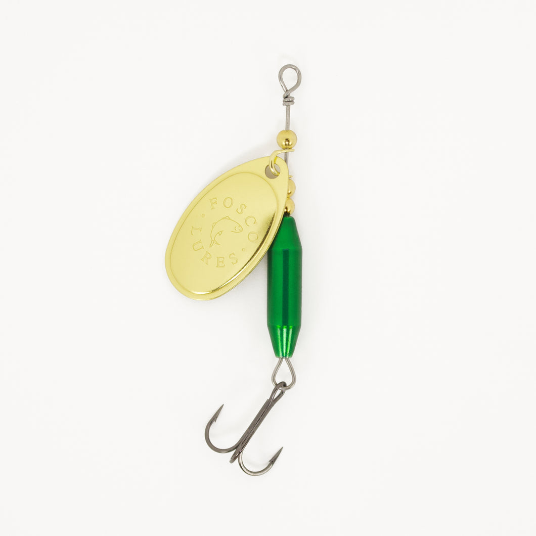 Fosco Handmade Fishing Lures • Emerald Green Spinner • Made in Canada – Fosco Fishing Lures