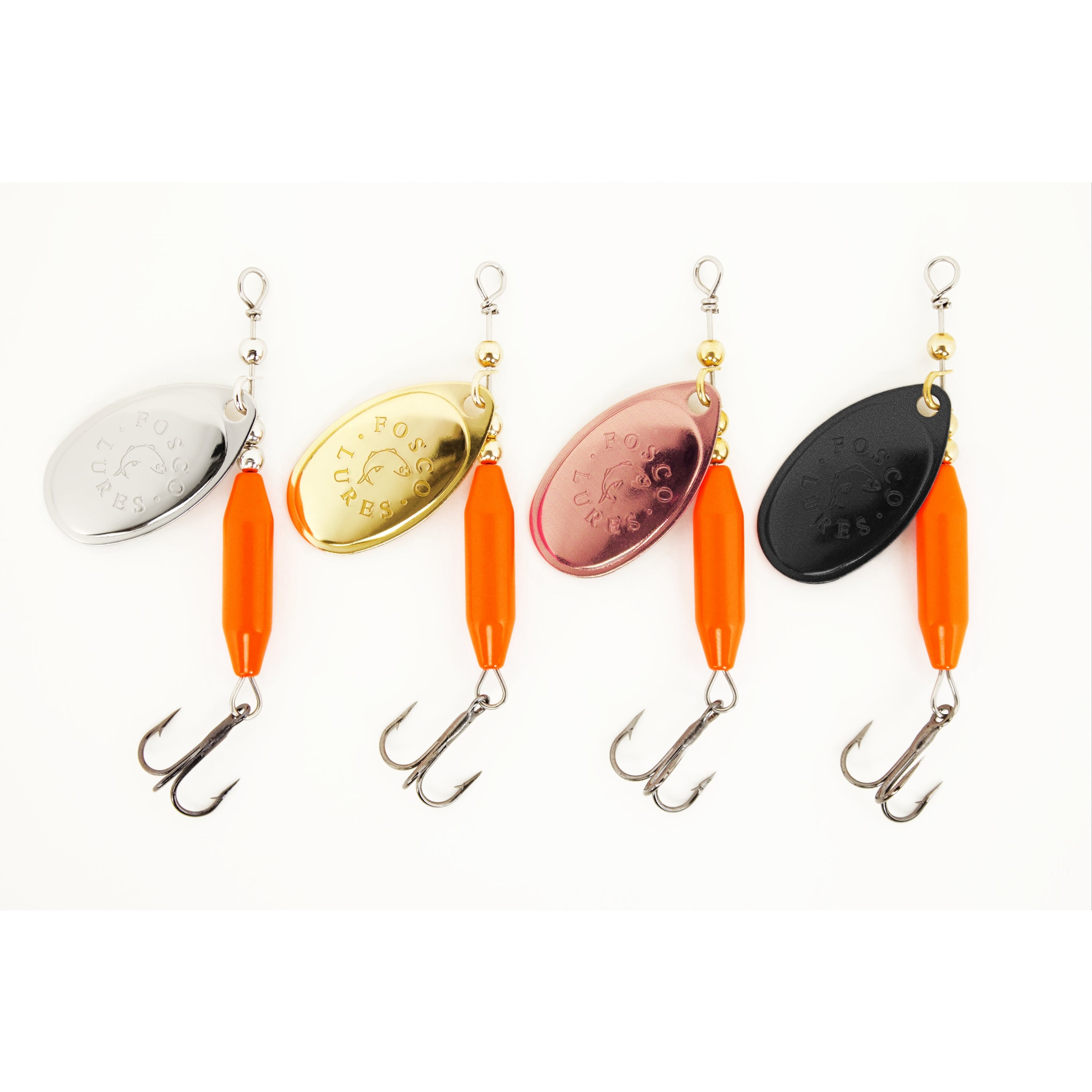 Fosco Handmade Fishing Lures • Brite Orange Inline Spinner
