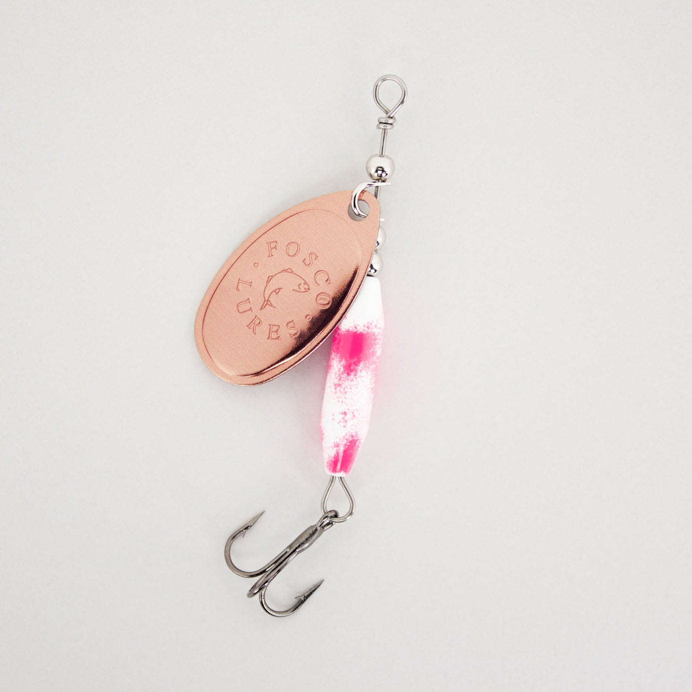 Fosco Handmade Fishing Lures • Pink Molly Inline Spinner • Made By