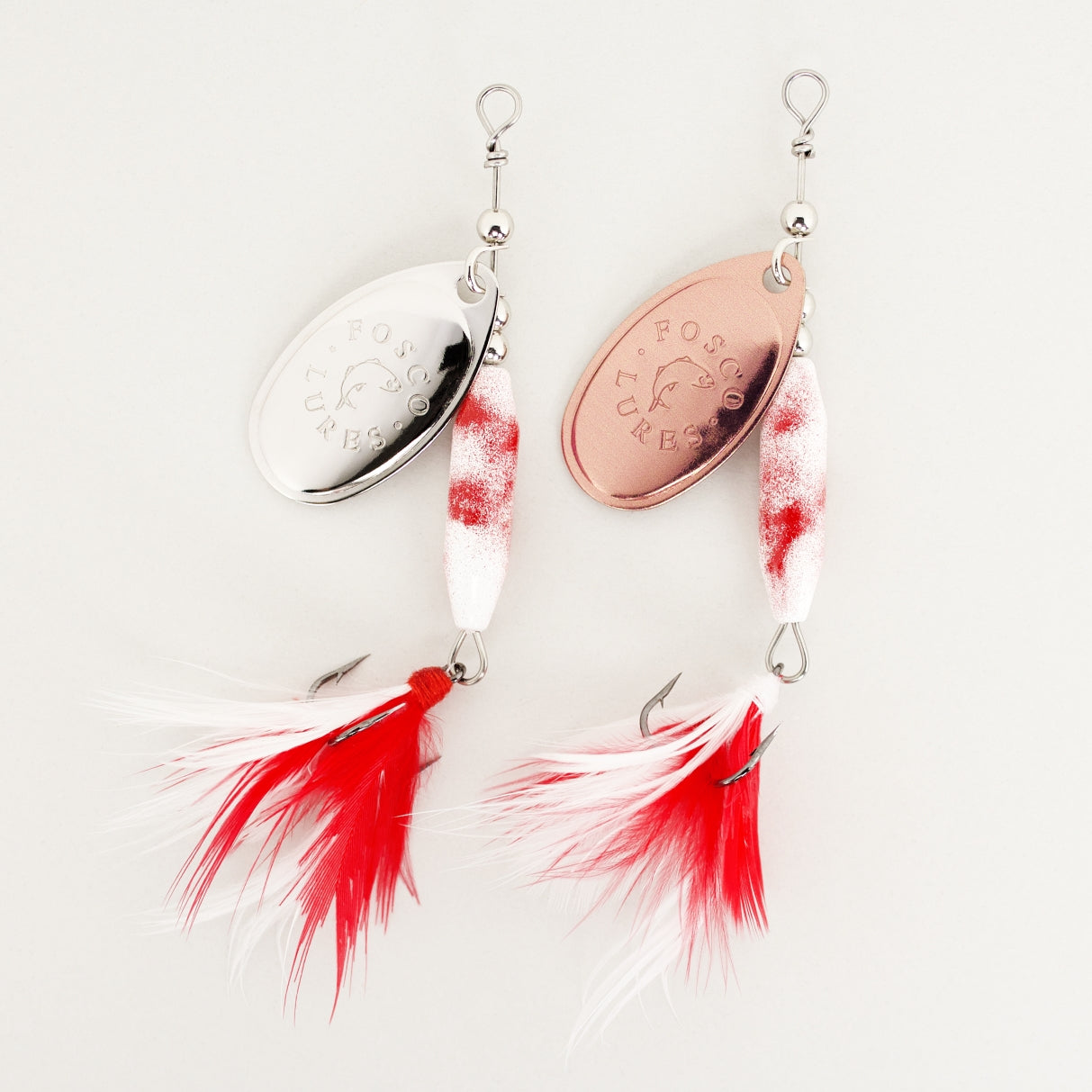 Fosco Handmade Fishing Lures • Red Molly Dressed Inline Spinner • Made By Hand In Canada Fosco