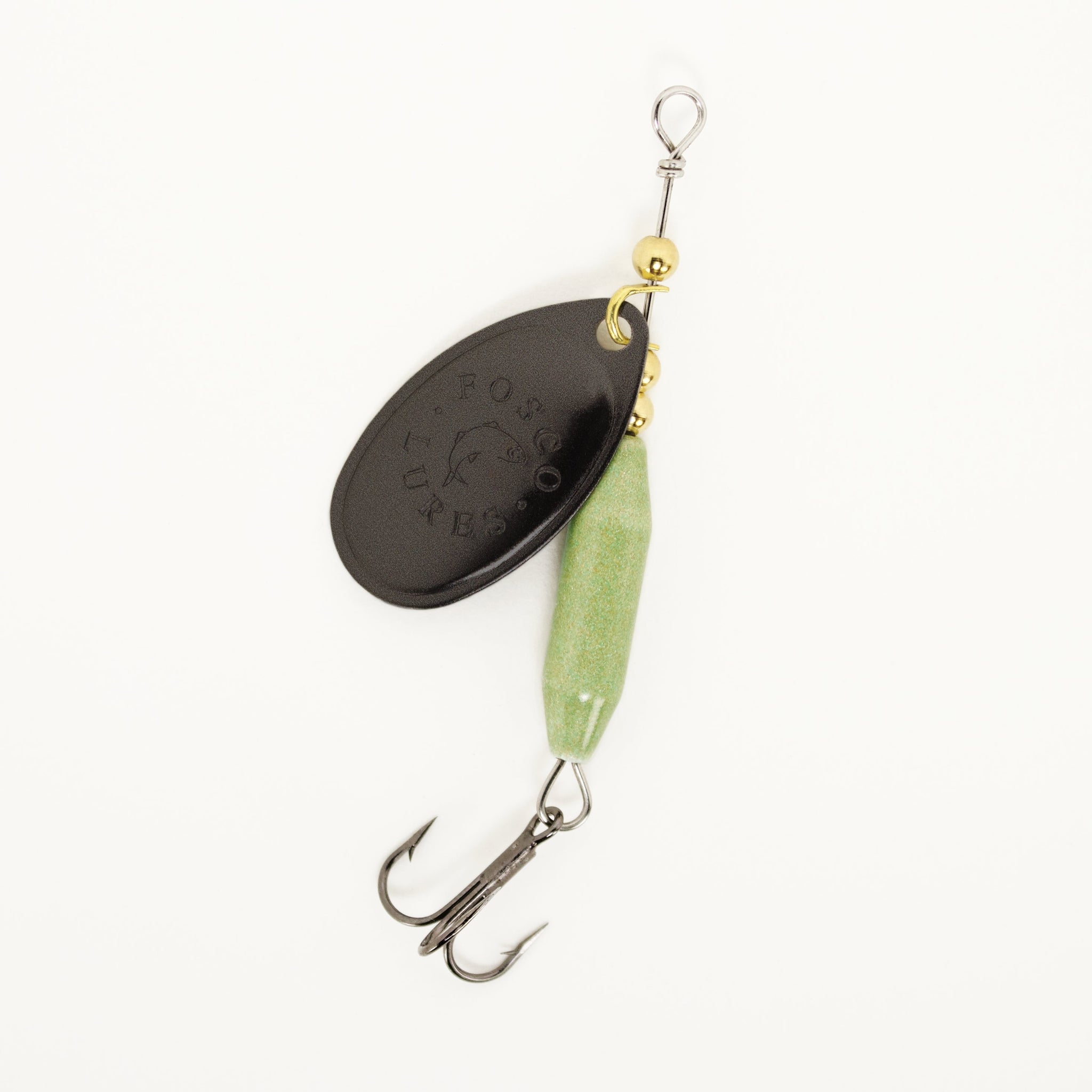 Fosco Handmade Fishing Lures • Inline Spinner • Olive Green • Made