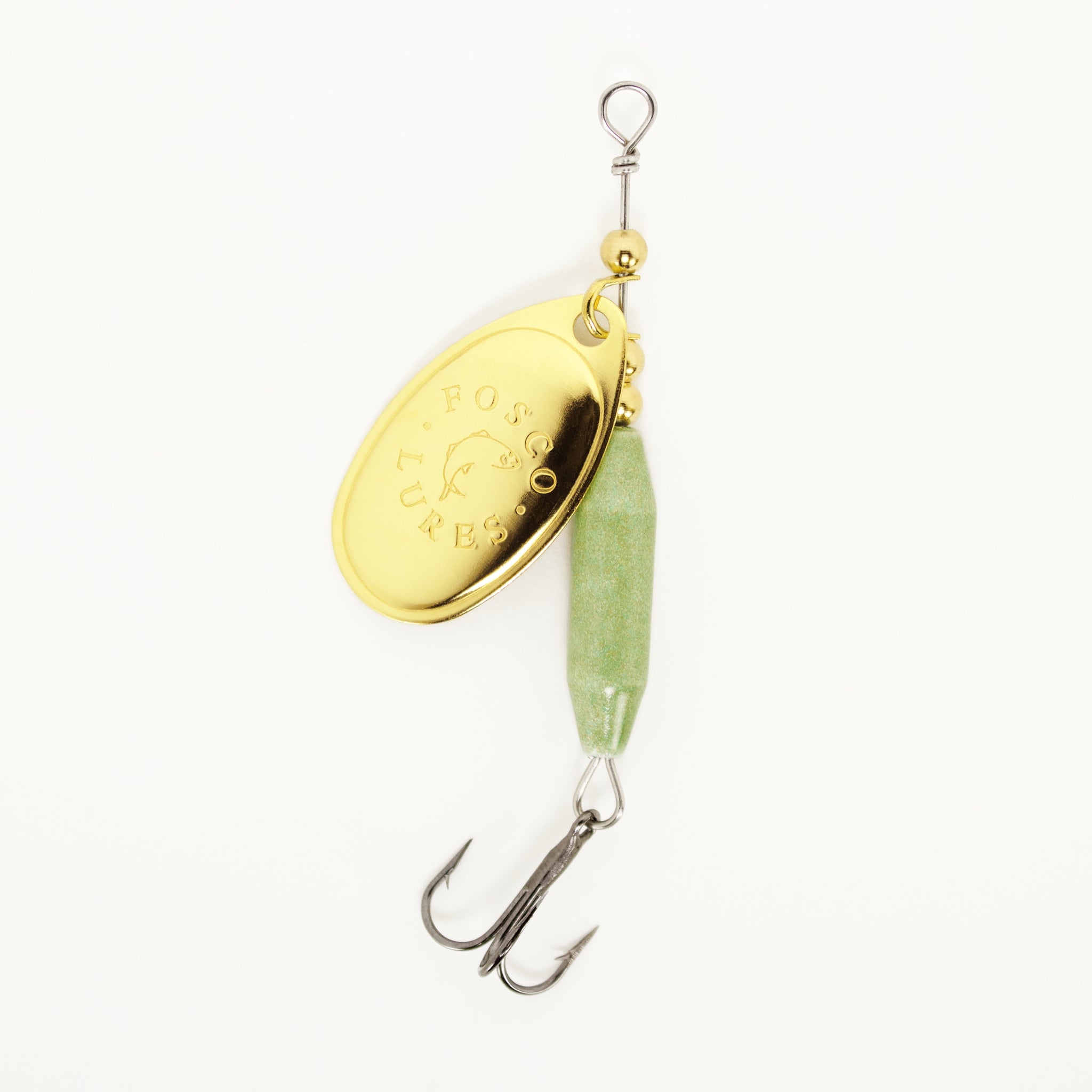 Fosco Handmade Fishing Lures • Inline Spinner • Olive Green • Made
