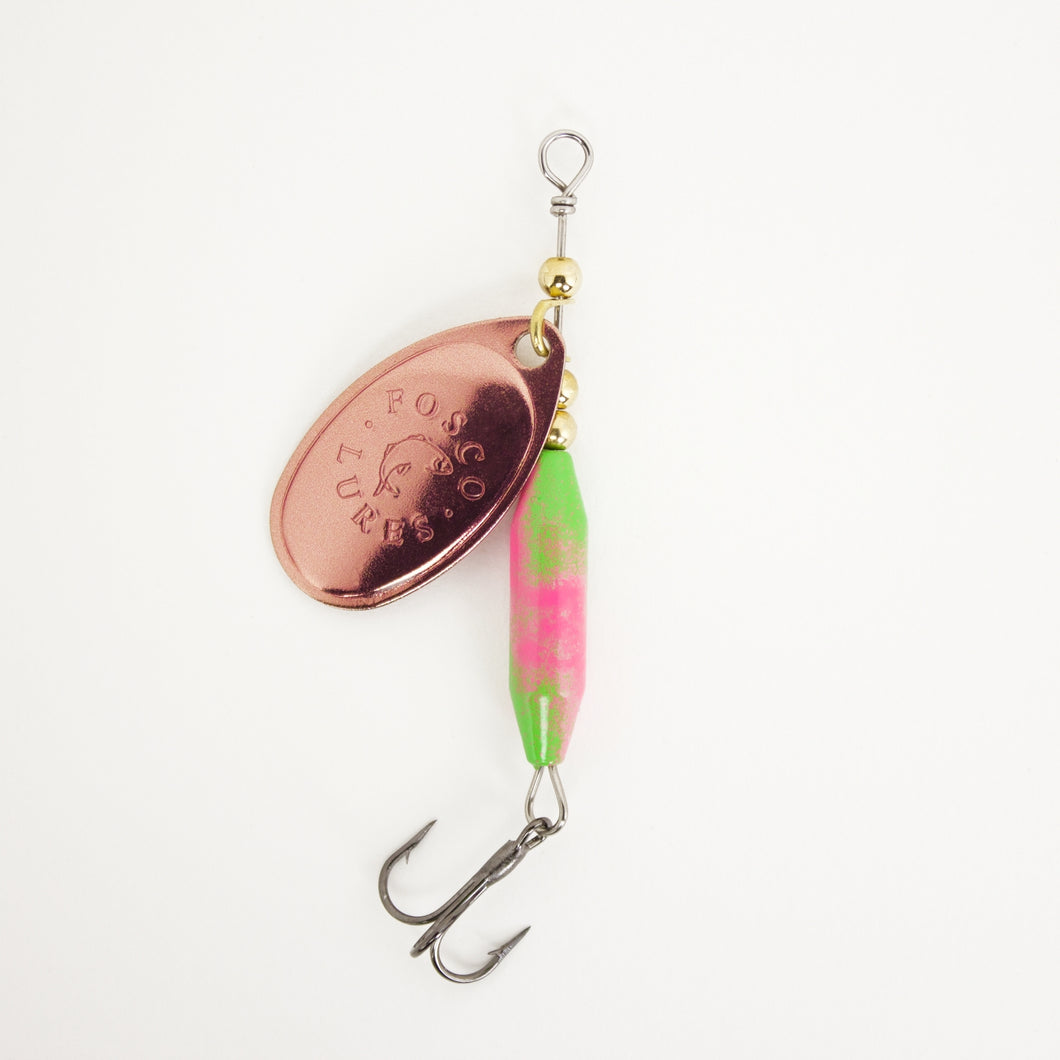 Fosco Handmade Fishing Lures • Pink Inline Spinner • Made By Hand In Canada  – Fosco Fishing Lures