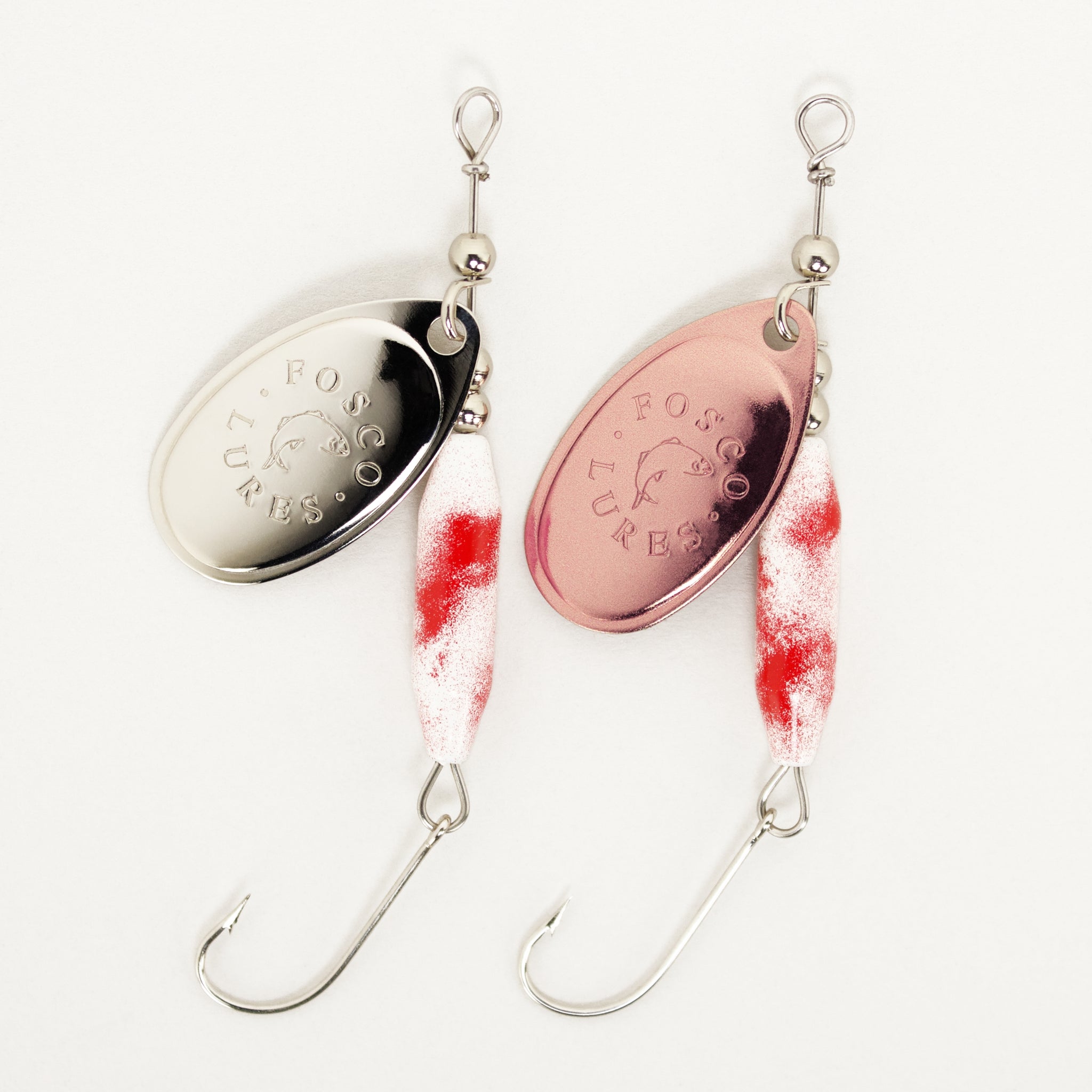 Fosco Handmade Fishing Lures • Red Molly Inline Spinner • Single Hook •  Made By Hand In Canada – Fosco Fishing Lures